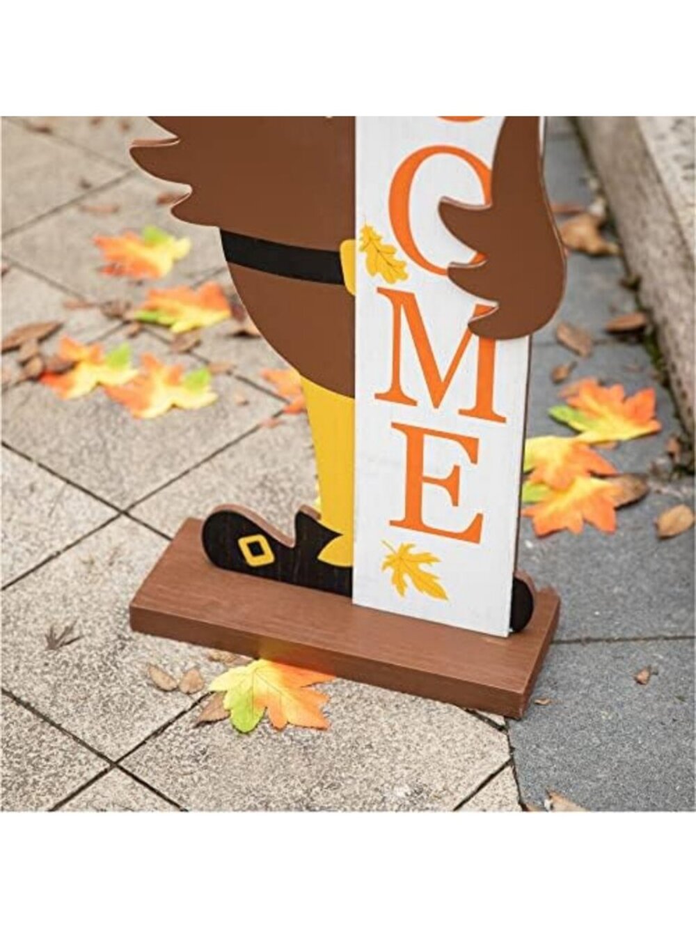 36” Fall Wooden Turkey Porch Sign | Rustic Farmhouse Decor for Thanksgiving - Picture 5 of 7